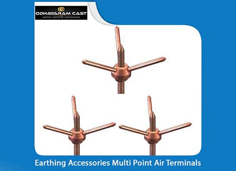 earthing accessories multi point air terminals copper earthing accessories