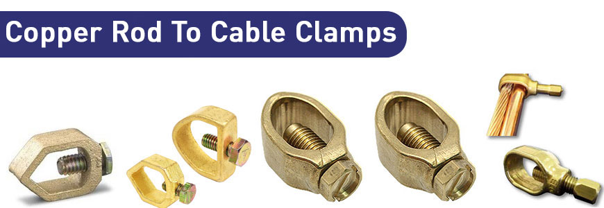 copper rod to cable clamps copper earthing accessories