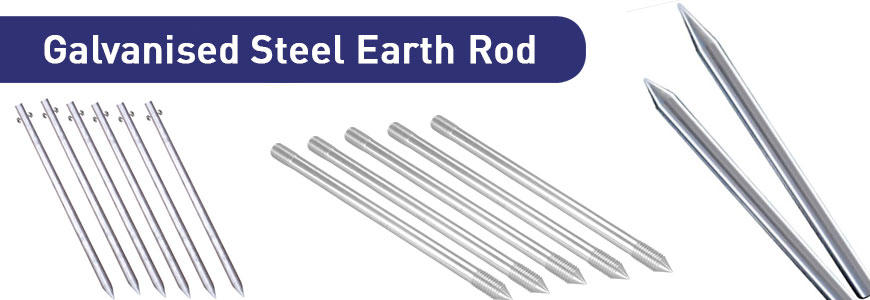 Galvanised Steel Earth Rod - Copper Earthing Accessories