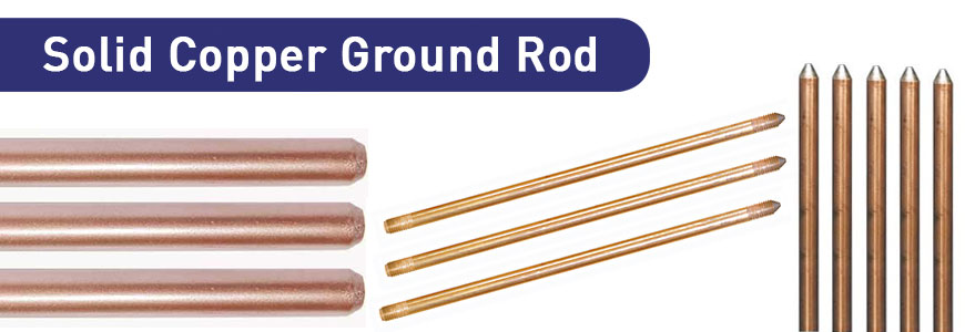 solid copper ground rod copper earthing accessories