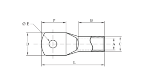 compression cable lugs standard barrel 1   copper earthing accessories compression cable lugs standard barrel 1