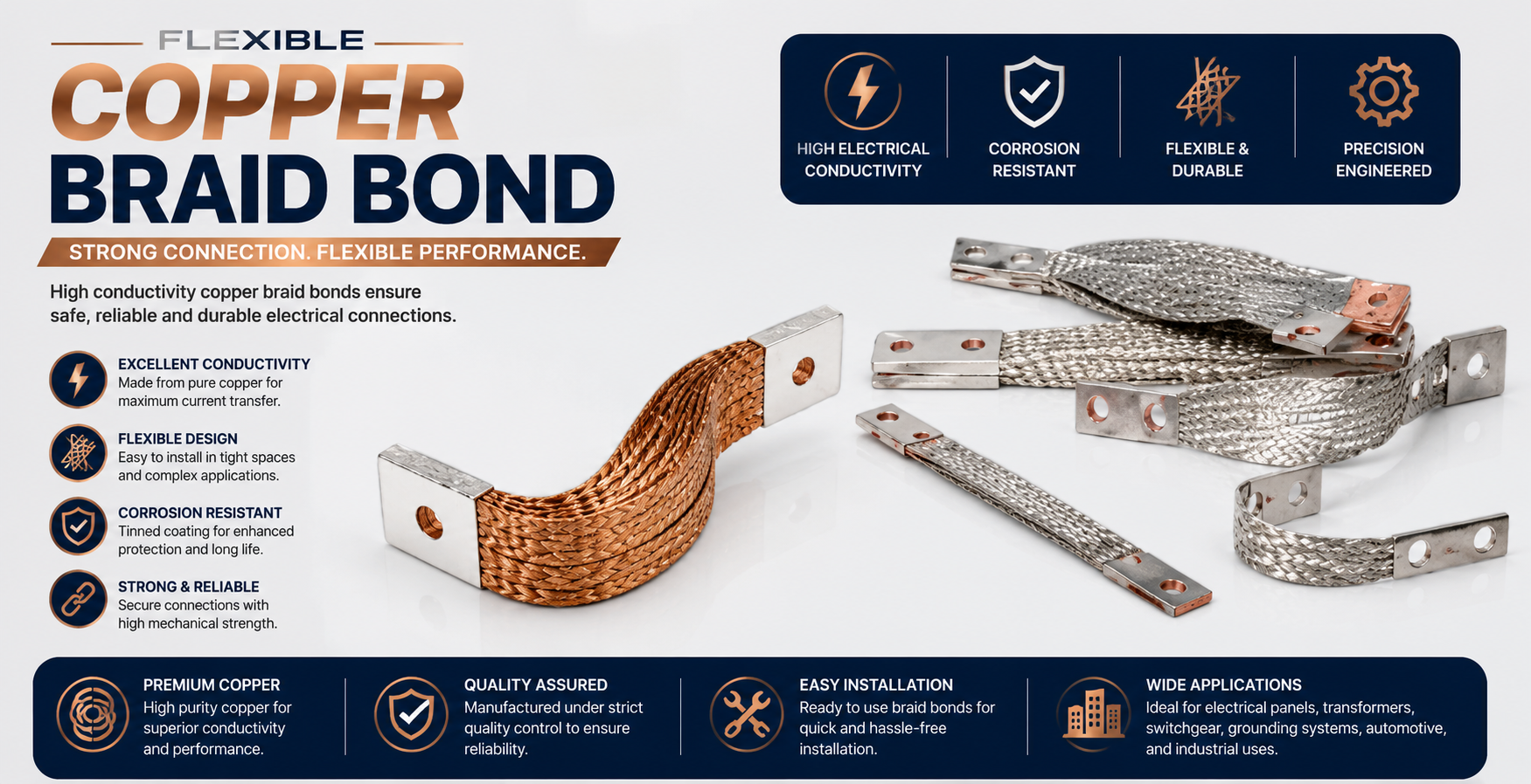 flexible copper braid bond copper earthing accessories flexible copper braid bond copper earthing accessories