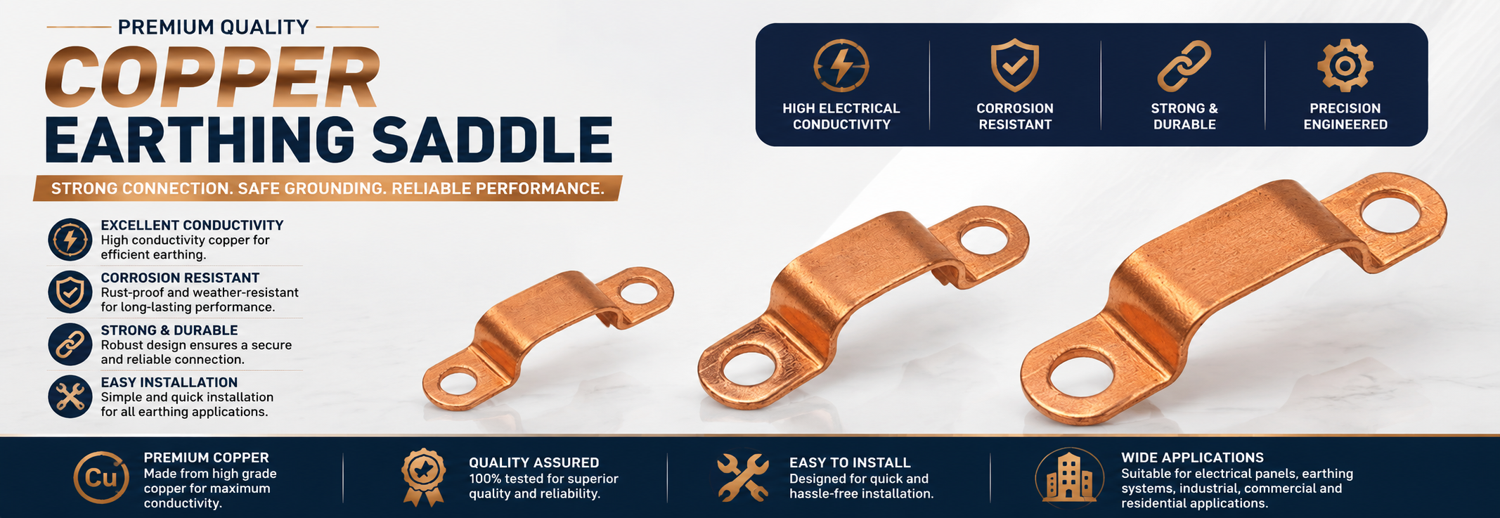 copper earthing saddle   copper earthing accessories
