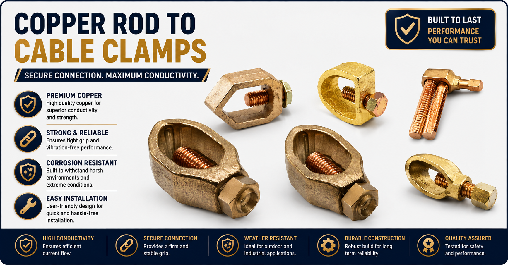 Copper Rod To Cable Clamps Copper Rod To Cable Clamps