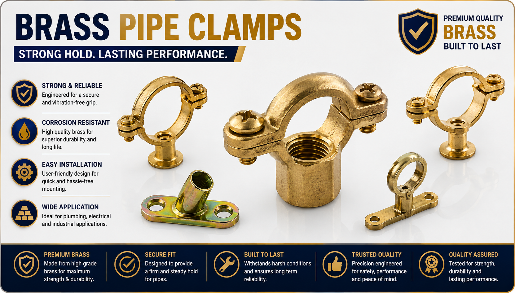 Brass Pipe Clamps Brass Pipe Clamps