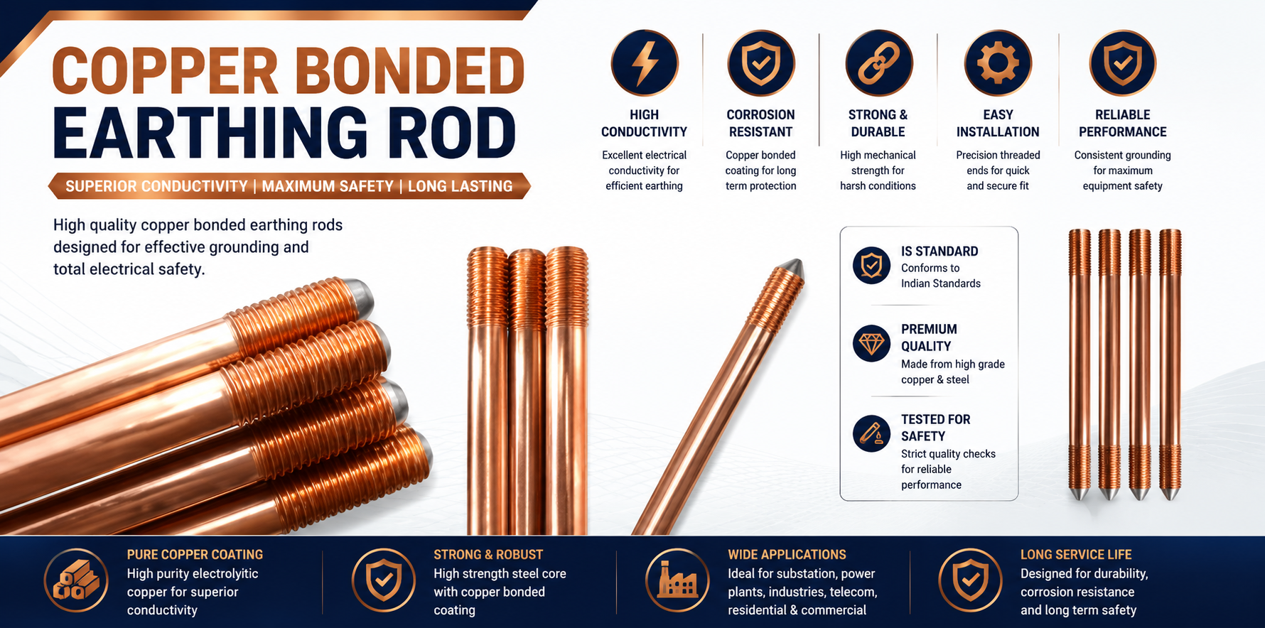 Copper Bonded Earthing Rod