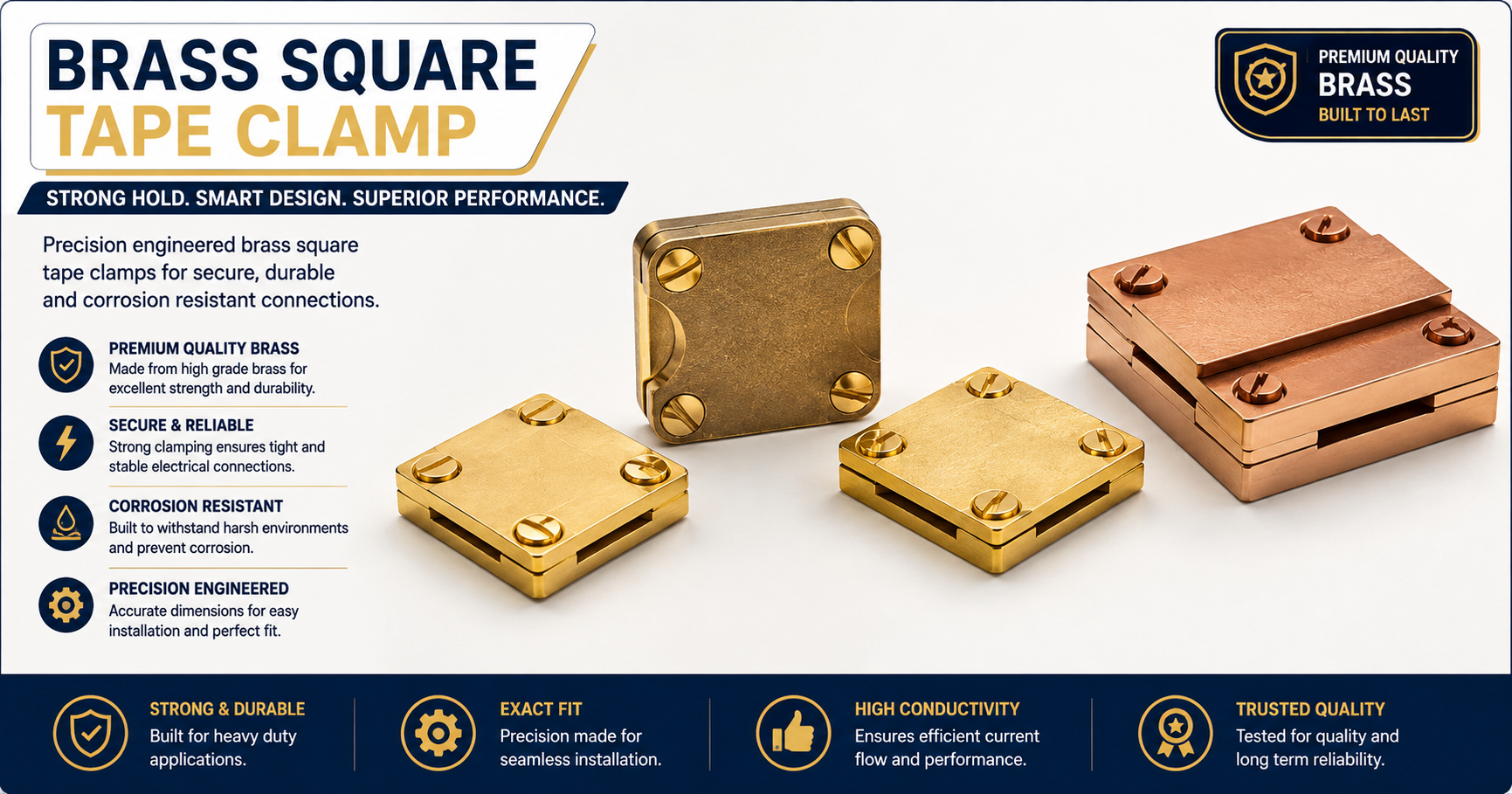 Brass Square Tape Clamp